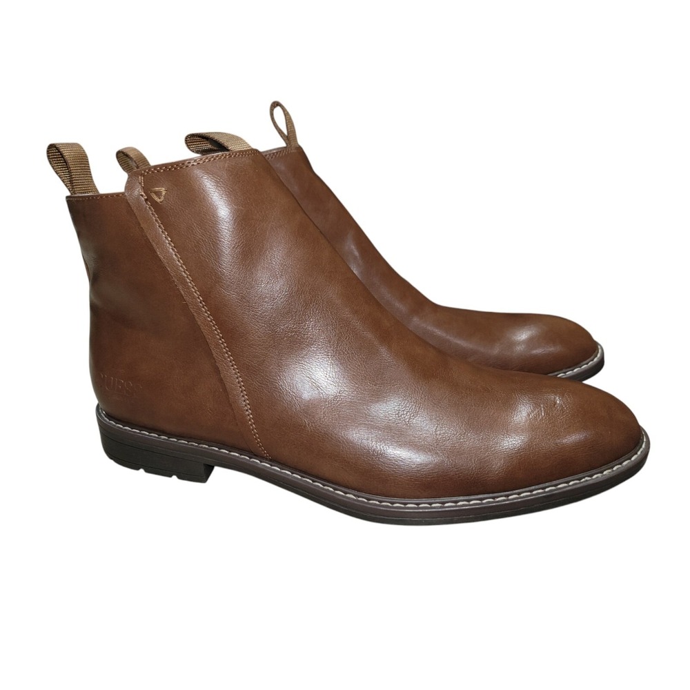 Guess Gmdaming Men's Brown Faux Leather Ankle Boots Size 10.5M US‎ New